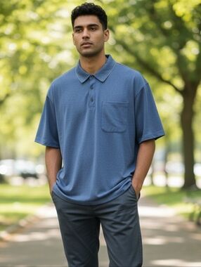 Duluth Trading Co Men’s 2XL Blue Performance Polo Shirt Pocket Stretch